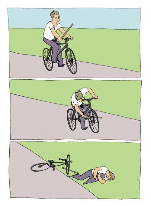 Bike Fall meme template thumbnail
