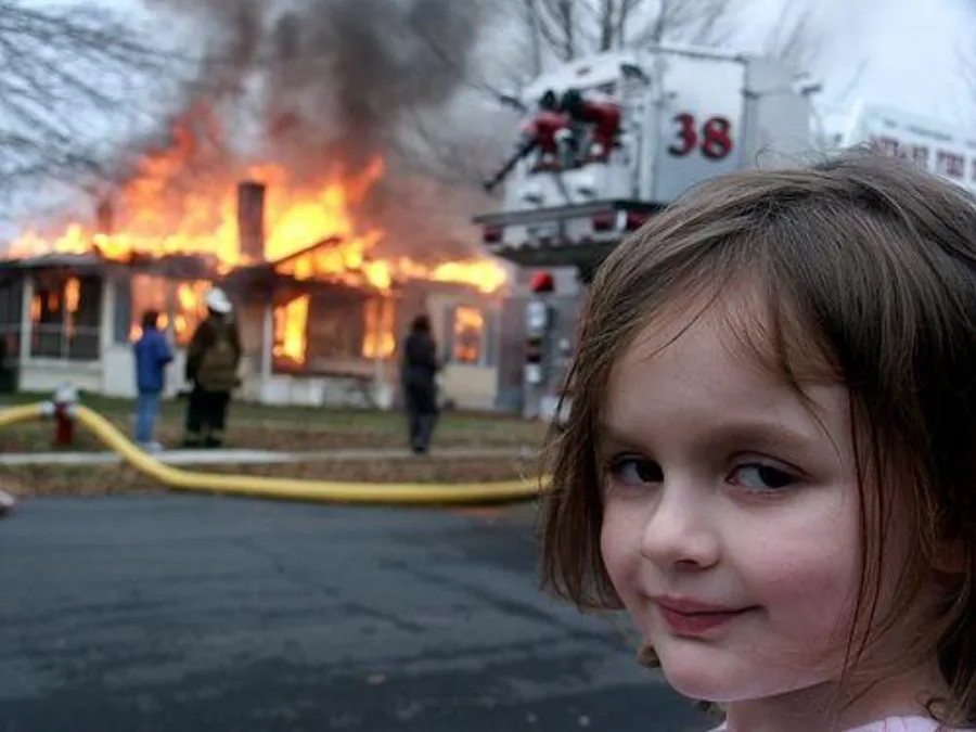 Disaster Girl meme template thumbnail