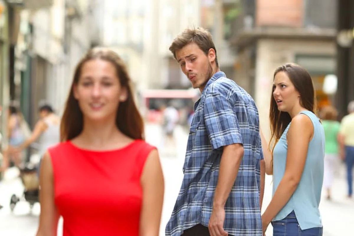 Distracted Boyfriend meme template thumbnail