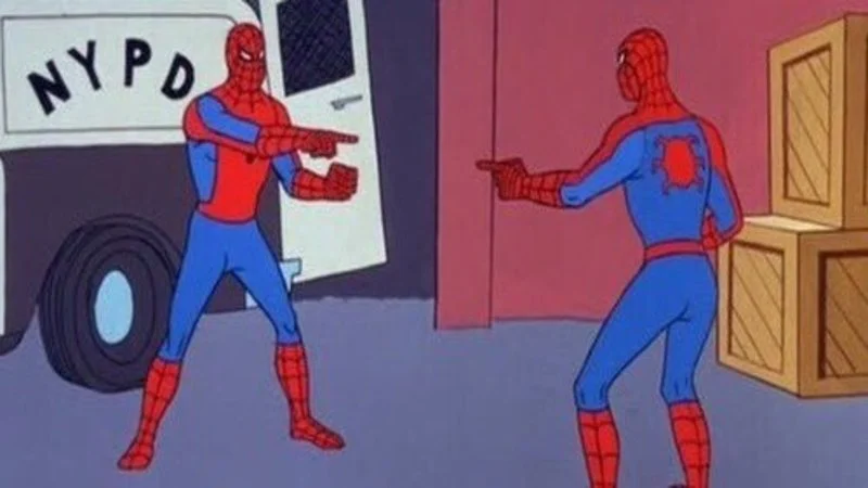 Spider-Man Pointing meme template thumbnail