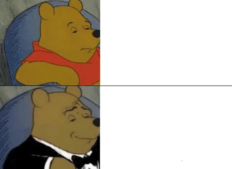 Tuxedo Winnie the Pooh meme template thumbnail