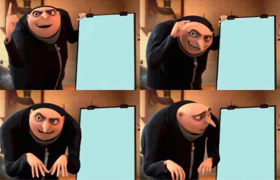 Blank four-panel Gru's Plan meme presentation template