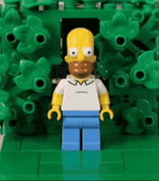 Homer Simpson disappearing into bushes